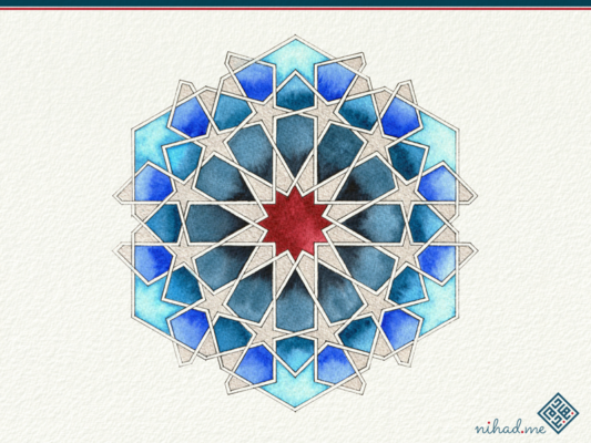 watercolor geometric islamic Art 02