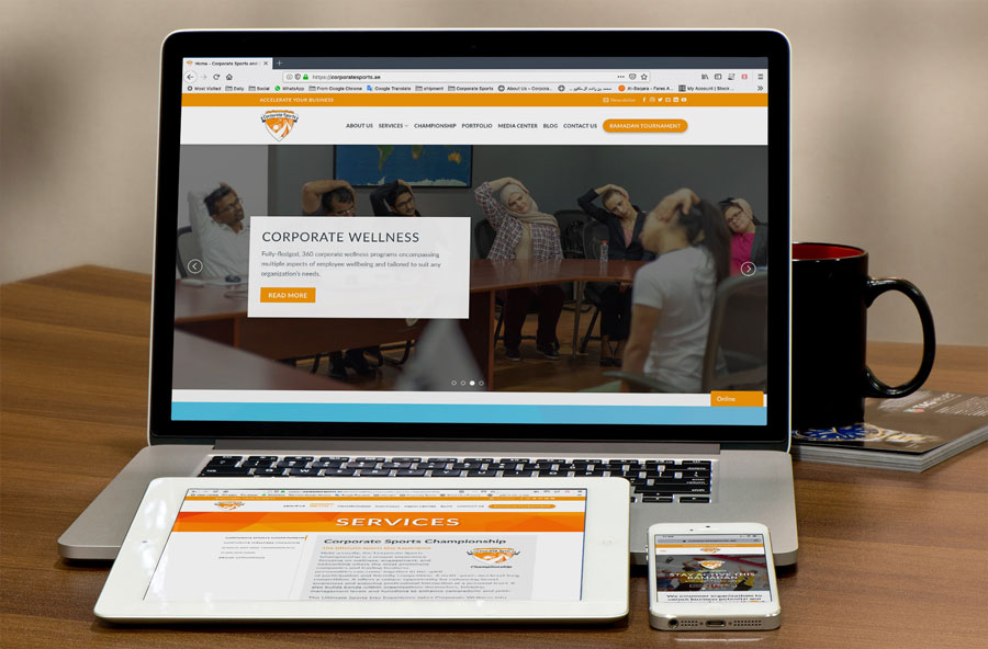 Corporate Sports Website, Social Media and Print Design