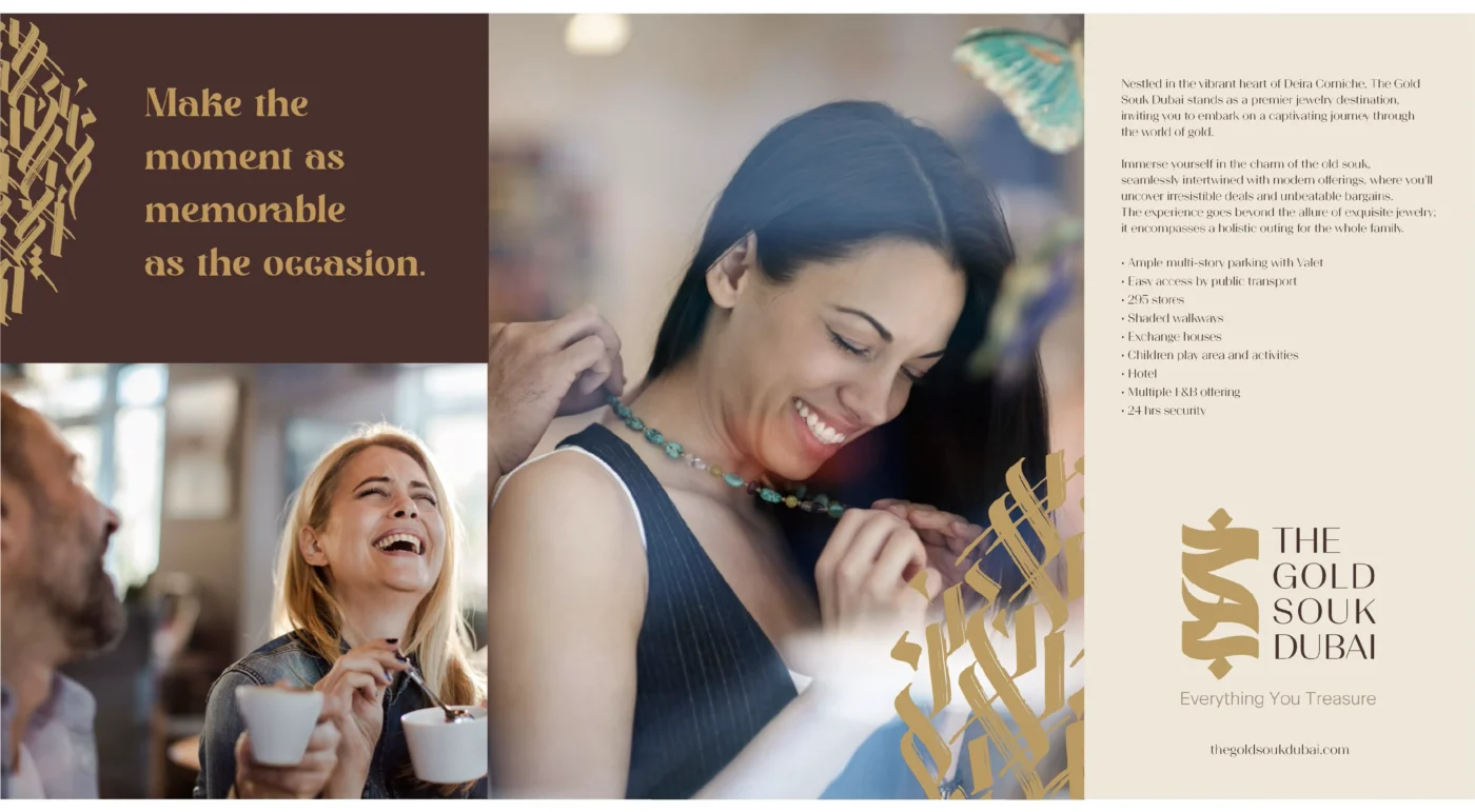 Elegant packaging design for The Gold Souk Dubai, inspired by traditional jewelry-making techniques Nihad Taisir