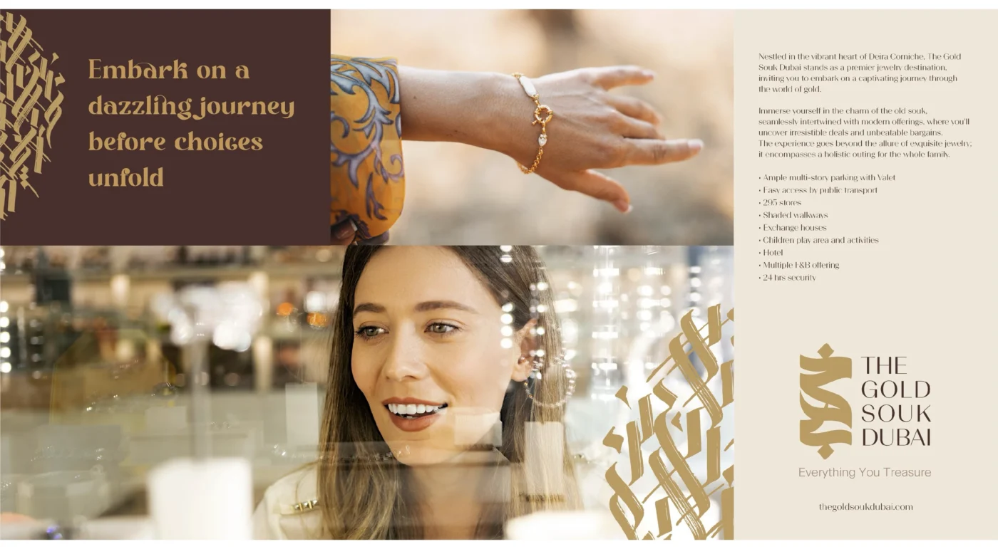 Elegant packaging design for The Gold Souk Dubai, inspired by traditional jewelry-making techniques Nihad Nadam
