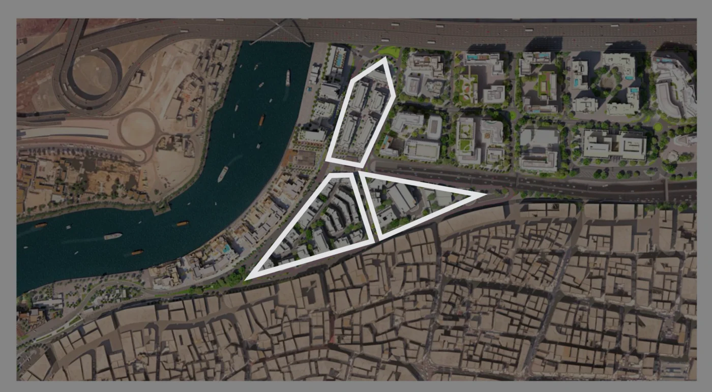Visual representation of interconnected pathways in The Gold Souk Dubai, symbolizing trade and craftsmanship