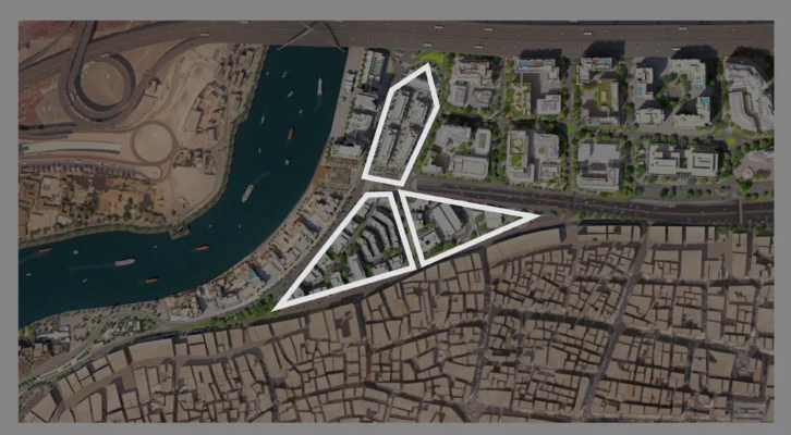 Visual representation of interconnected pathways in The Gold Souk Dubai, symbolizing trade and craftsmanship