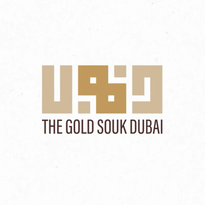 Gold Souk Dubai signage mockup featuring the Home of Gold logo with luxurious gold accents