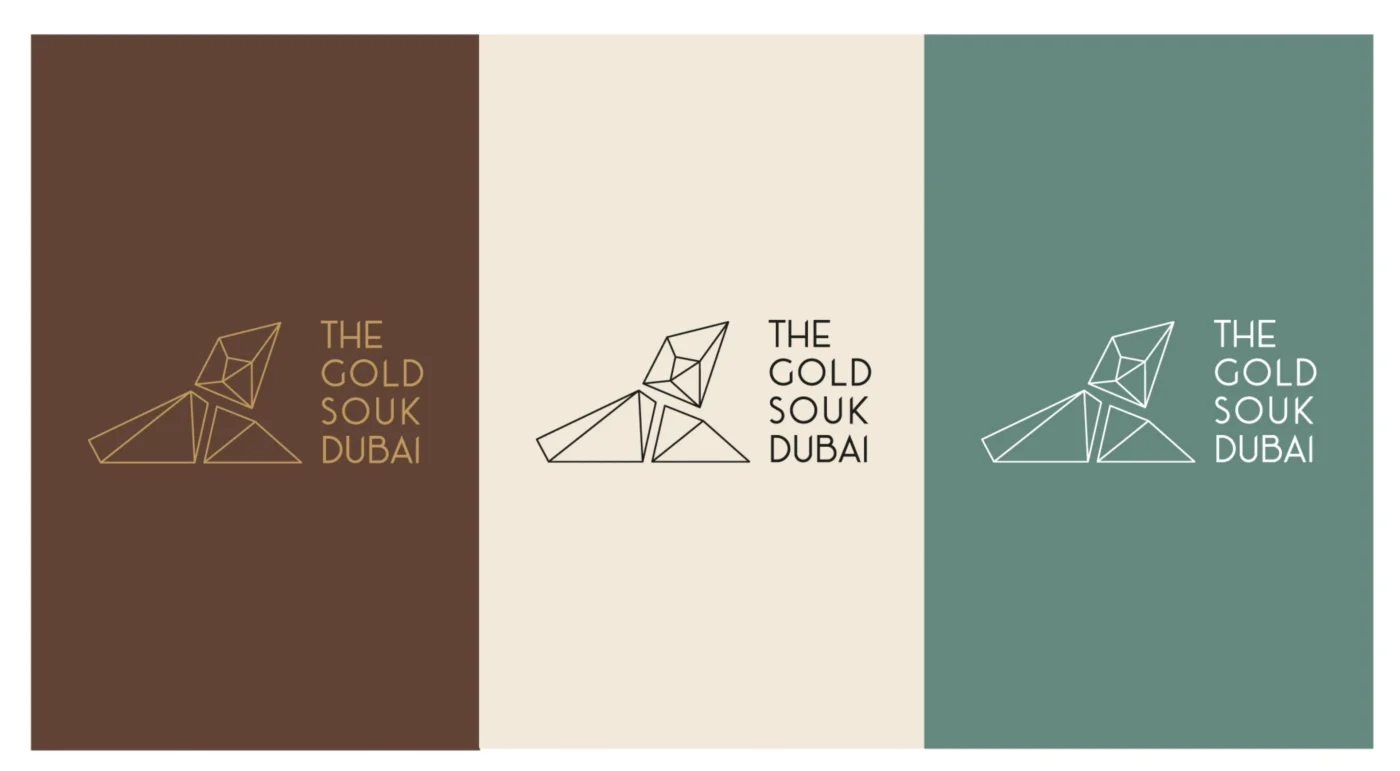 Luxury packaging design for The Gold Souk Dubai, emphasizing intricate line work and trade-inspired motifs