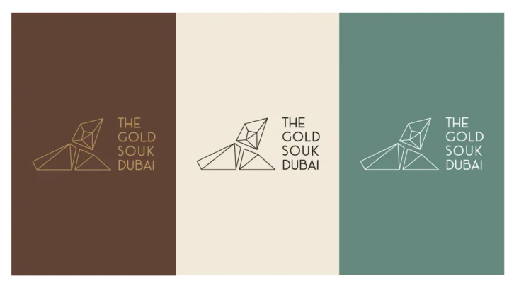 Luxury packaging design for The Gold Souk Dubai, emphasizing intricate line work and trade-inspired motifs