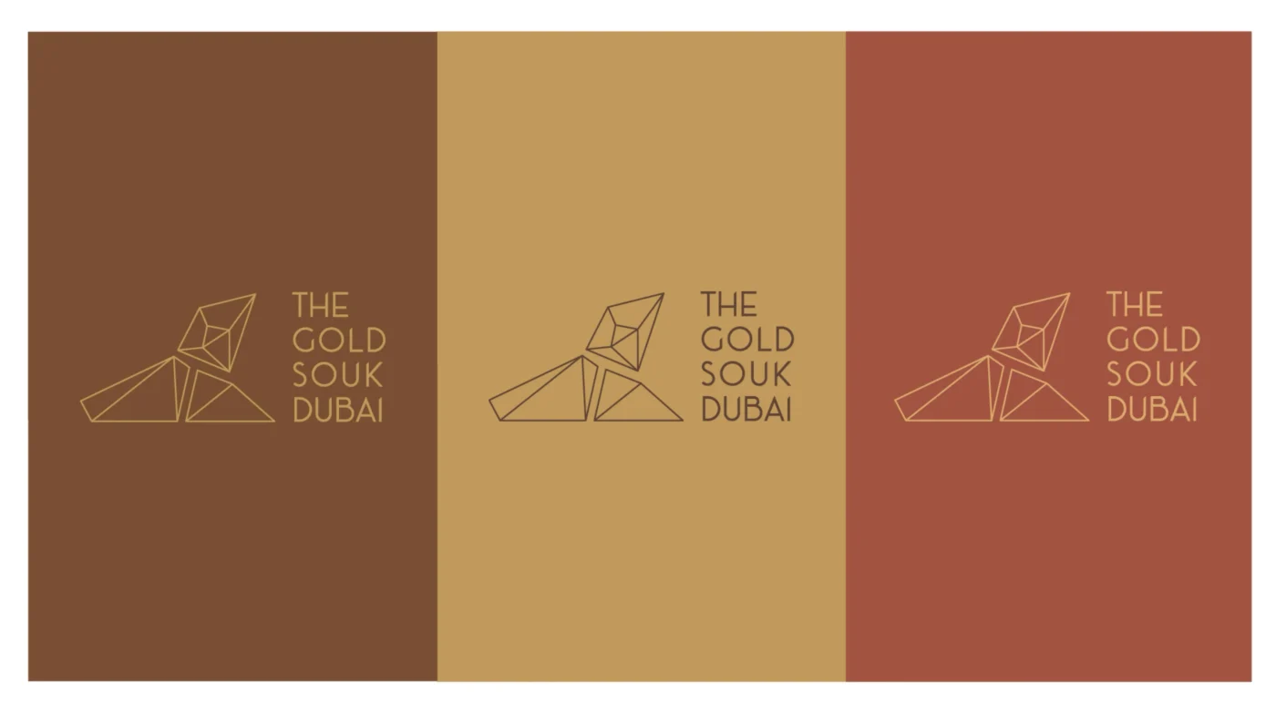 Luxury packaging design for The Gold Souk Dubai, emphasizing intricate line work and trade-inspired motifs