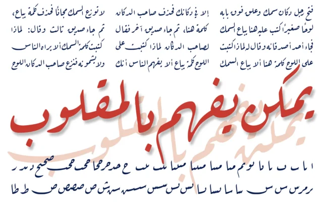 لوحة توضح كيف تغيرت جودة الخط العربي بعد رقمنته