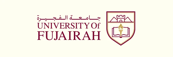 University of Fujairah brand identity designed by Nihad Taisir, featuring bilingual logo and academic seal