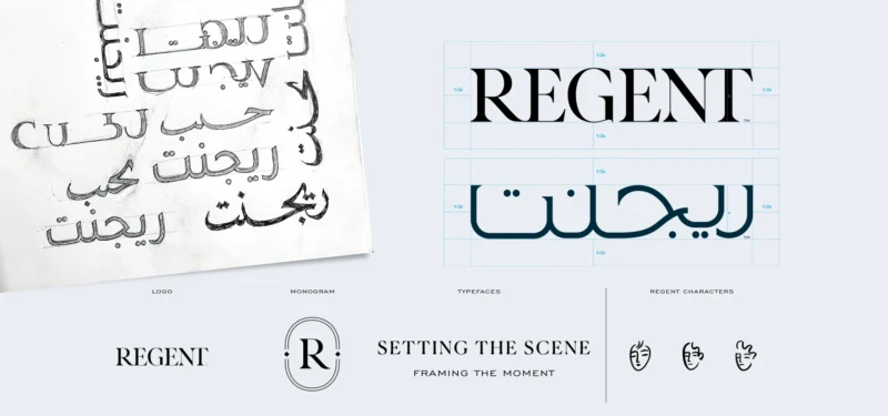 Selected English-to-Arabic logo adaptations by Nihad Taisir