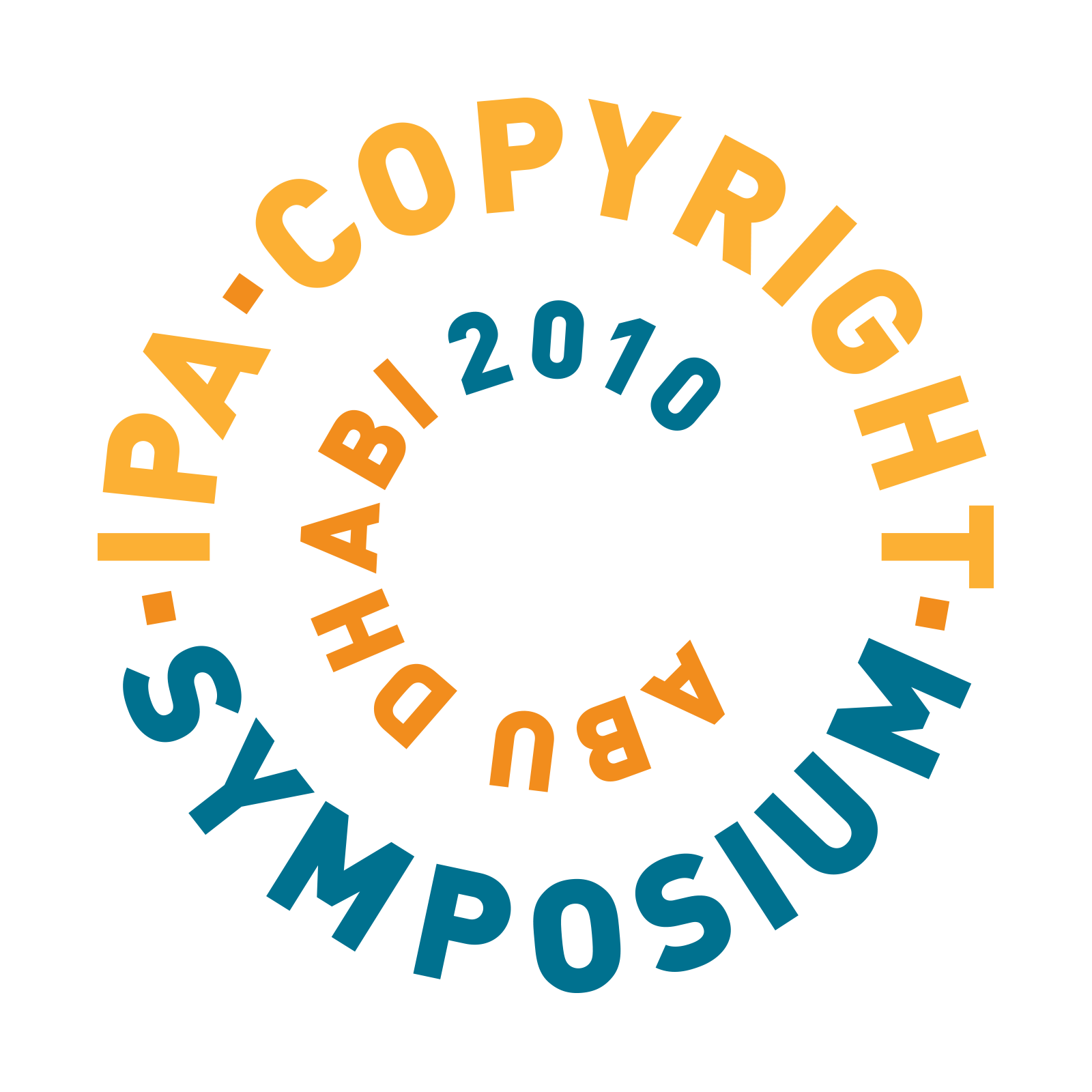 English circular typographic composition used as the source for an Arabic localization.